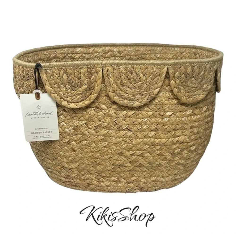 Hearth & Hand Magnolia Natural Woven Scalloped Storage Basket